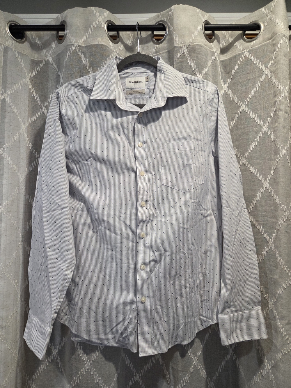 Goodfellow & Co Men's Light Blue Micro-Pattern Dress Shirt